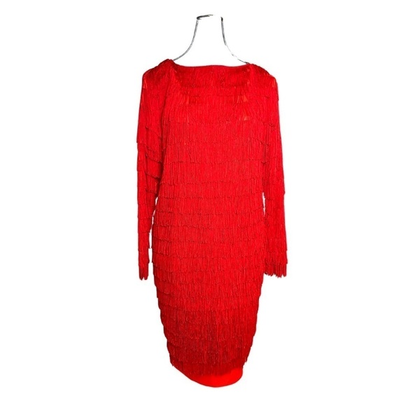VINTAGE red flapper dress, medium ERAS TOUR - Picture 6 of 14